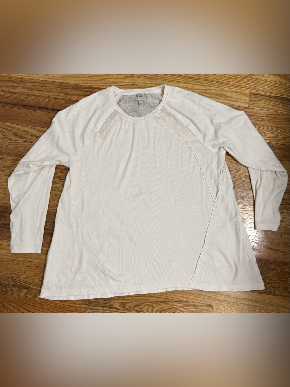 Logo by Lori Goldstein Lightweight Off-White Long-Sleeve top